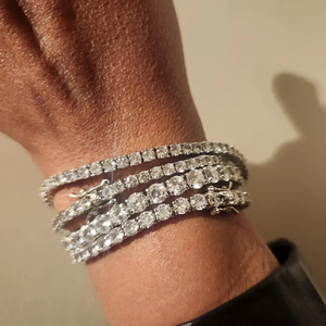 RB GEMS Luxury VVS1 Heart Cut Diamond Cluster Tennis Bracelet 925 Silver <b>Iced</b> <b>Out</b> Design Sparkling Party Jewelry - Product Image 1