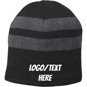 หมวกบีนนี่ลายทางสำหรับ2025อุปกรณ์กีฬาฤดูหนาวปักโลโก้ตามสั่งและมีสไตล์ - Product Image 1