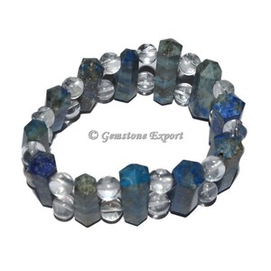 Pulsera de Cuarzo Cristalino Lapislázuli - Joyería de Piedra Tallada Pulida, Regalo DIY para Navidad, Halloween, Año Nuevo - Product Image 1