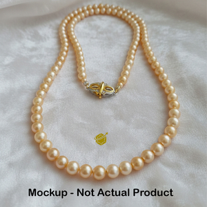 Une perle dorée spéciale, de 9 à 10 mm, ornée de scintillations dorées, dégage une élégance enchanteuse et une beauté éblouissante. - Product Image 2