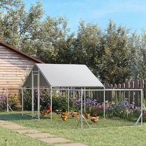 Pollaio Grande Argentato 23FT X 6.6FT con Copertura Resistente alle Intemperie, Gabbia per Animali Usata per 12-14 Galline Ovaiole - Product Image 2