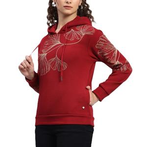 Haut à manches longues décontracté pour femme, imprimé et à motifs, style hiver, nouveau modèle, sweat à capuche en tissu éponge doublé, vente en gros - Product Image 4