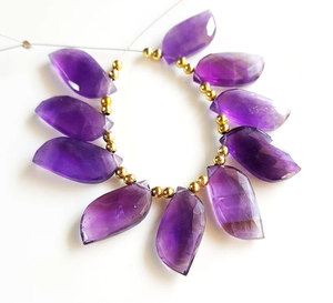 Perles de pierres précieuses facettées en améthyste naturelle, perles en vrac de quartz violet faites à la main, fournitures pour la fabrication de bijoux - Product Image 1