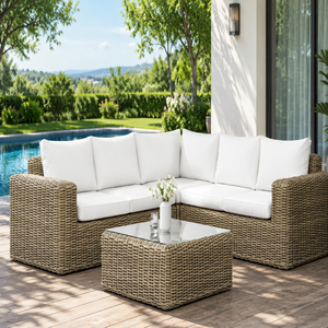 Waterproof Outdoor PE Wicker <b>Rattan</b> <b>Sofa</b> Set Modern Garden Patio Furniture Cushions for Courtyard Villa Hotel Park Farmhouse - Product Image 2