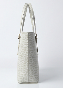 Womens White Leather Tote <b>Bag</b> Large Capacity Top Handle Purse Elegant <b>Work</b> Travel Daily Shoulder <b>Bag</b> Beach MOQ 100 - Product Image 4