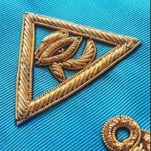 Regalia Ceremonial de Lujo Master Sash Memphis-Misraim, Bordada a Mano con Lingotes de Oro y Cuentas de Alta Calidad - Product Image 5