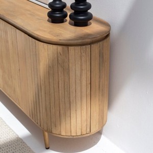 Aparador Grande Vandana Lunaris, Mueble de Acento Minimalista Moderno de Madera Maciza - Product Image 4
