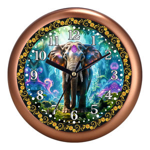 <b>Elephant</b> Design Personalized Printing Wall Clock for Traditional Home <b>Decor</b> - Product Image 5