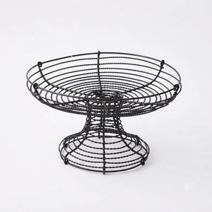 Novelty Round Metal Wire Storage Rack With Spiral Base Industrial Style Standing Type For Kitchen Tableware Display Decor - Product Image 5