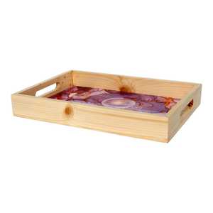 Hot Selling Acacia Wood Handmade Polished <b>Tray</b> & Plates Indian Handicrafts Tableware Snack Dishes From India - Product Image 5