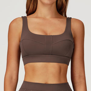 <b>Square</b> <b>Neck</b> Shock Absorption Sports Bra for Women Nude-feeling Soft Yoga Bra Breathable Quick-drying Gym <b>tank</b> <b>Top</b> - Product Image 4