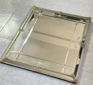 <b>Large</b> Mid-Century Murano Glass Wall Mirror - Product Image 3