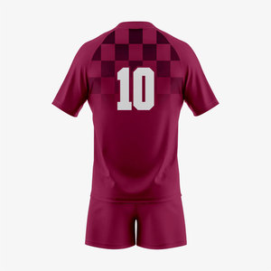 ชุดเสื้อและกางเกงรักบี้โพลีเอสเตอร์ 100% พร้อมโลโก้ทีมและหมายเลขแบบกำหนดเอง เสื้อฟุตบอลแบบซับลิเมชั่น ชุดรักบี้สำหรับผู้ใหญ่ ไซส์ผู้ชาย - Product Image 6