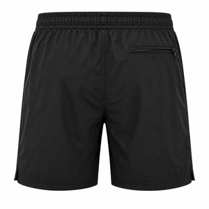 Shorts de sport pour homme Fi, noirs, à séchage rapide, taille mi-haute, avec cordon de serrage, couleur unie, en polyester tissé - Product Image 2