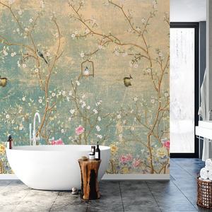 <span class=keywords><strong>Papel</strong></span> tapiz de decoración del hogar de estilo chino, mural de fondo retro, <span class=keywords><strong>flores</strong></span>, pájaros, árboles, mural de pared - Product Image 2