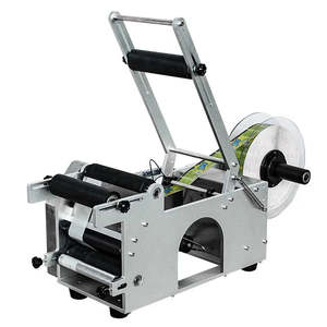Machine d'étiquetage semi-automatique pour bouteilles rondes, applicateur d'étiquettes réglable pour bouteilles en verre et en plastique - Product Image 1