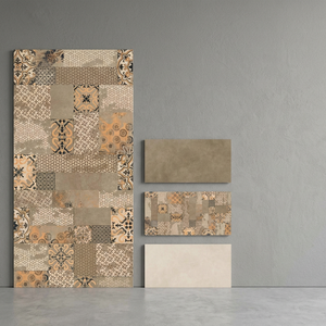 Foshan vente en gros 60X120cm Surface de sculpture carreaux de porcelaine émaillée sol haute brillance 600x1200mm céramique décorative matériau en bois - Product Image 1