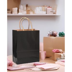 Confezione da 32 Sacchetti Regalo in Carta Neri di Medie Dimensioni (19,3x12,1x26,7 cm) con Manici, Multiuso - Product Image 3