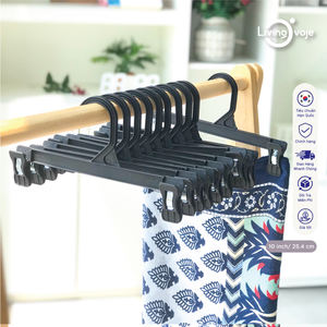 SB TECH Lot de 10 cintres en plastique PP de 20 cm avec grandes pinces, sans coussinets en caoutchouc, maintien robuste, gain de place et design écologique - Product Image 2