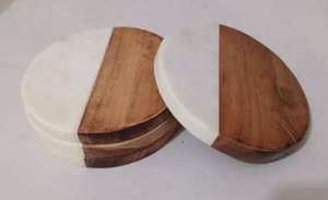 Natural Wooden Classic Coasters 5mm Eco-Friendly Square Handcrafted Coaster Set Home Office <b>Coffee</b> <b>Tables</b> Stylish Surface - Product Image 6