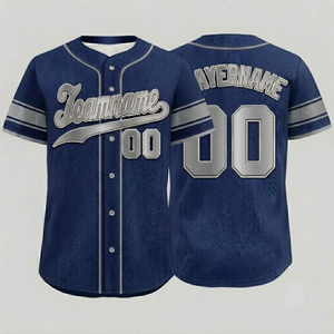 Vente en gros de chemises de baseball personnalisées 100% polyester / Maillot de baseball personnalisé à boutons, vêtements unisexes pour adultes - Product Image 1
