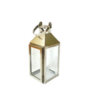 Farol Clásico de Metal y Vidrio para Velas, Hecho a Mano, Decoración de Iluminación Colgante para Exteriores y Hogar, Resistente al Agua y al Calor, Estilo Europeo, Tipo Pilar - Product Image 2