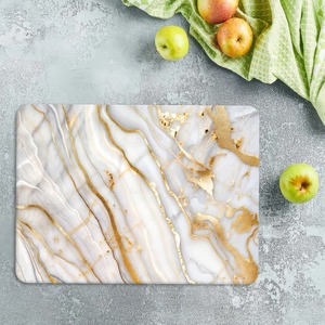 Plateau en résine blanc et or imprimé marbre, en coton fait main, pour la maison et la cuisine - Product Image 3