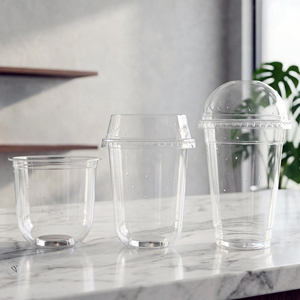 QUANG QUAN Recyclable Transparent Disposable PP <b>Cups</b> 16/22/24oz 95mm Lid Hanoi for Coffee Tea Beverages - Product Image 1