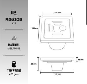 Hot Square Floor <b>Drain</b> White Ceramic <b>Bathroom</b> Water Linear Tile Insert Shower <b>Drain</b> With Full Body Material 150*150 mm - Product Image 3