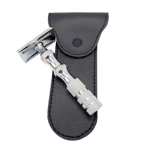New Custom Design Men's Japan Stainless Steel Twin <b>Blade</b> Safety Razor Plastic Handle High Quality Sustainable <b>Barber</b> Shop Use - Product Image 3