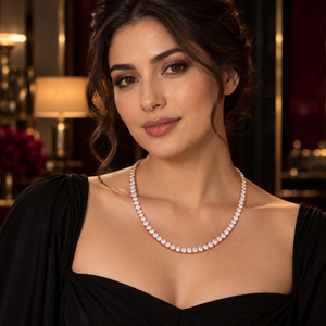 Cadena de tenis de diamantes de 22 pulgadas para mujer |   Diamantes Naturales de Oro Blanco de 9 Quilates, 0.25 Quilates, 4.1 mm, 34.5 Quilates, Joyería Premium, Comercio B2B - Product Image 3