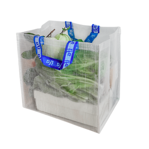 Sac d'épicerie tissé en PP transparent de haute qualité avec poignée brodée Sacs à provisions de qualité supérieure à vendre - Product Image 1