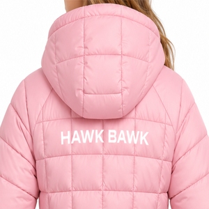 Chaqueta Acolchada con Capucha para Mujer, Estilo Casual, con Costuras de Diamante, Ropa de Invierno, Prenda Acolchada Informal con Logotipo - Product Image 5