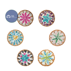Los Más Vendidos: Posavasos de Cerámica y Ratán Ecológicos y Sostenibles con Diseño Floral para Decoración de Mesa - Product Image 2