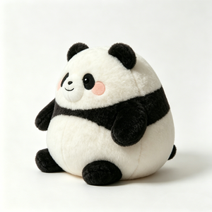Customize Soft Fluffy Chonky Panda Stuffed Animal | <b>Squishy</b> Black & White Panda Plushie Gift for Kids - Product Image 1