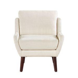 Poltrona Contemporanea Beige per Arredamento Casa, Gambe in Legno Massello, Rivestimento in Ciniglia, Stile Confortevole per Soggiorno - Product Image 3