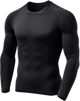 Conjunto Deportivo de Compresión de 2 Piezas para Hombre, Spandex/Nylon, Sin Costuras, Secado Rápido, Transpirable, Elástico en 4 Direcciones, Cintura Alta