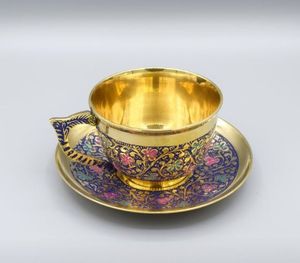 Elegant Brass <b>Cup</b> and <b>Saucer</b> Set with Golden Shine and Delicate Handcrafted Details for Tea Time and Table Decor - Product Image 4