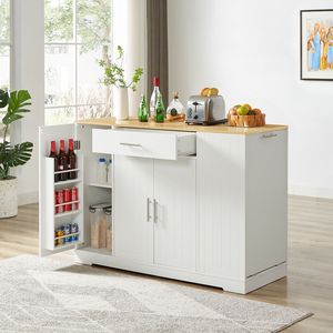 Isole da Cucina con Design Moderno Stile Fattoria 53.2"W x L, con Cassetti e Contenitore per Rifiuti, Carrelli da Cucina - Product Image 2