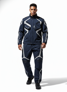 <b>Zip</b> <b>up</b> <b>Jacket</b> and Pants Set New Arrival Custom Reflective Piping Nylon Tracksuits Wind Breaker 2 Piece Set Jogging Suit For Me - Product Image 5
