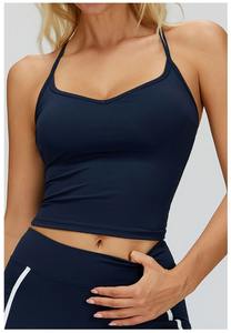Top de yoga personalizado para mujer con cuello redondo, sin espalda, control de abdomen, alto soporte, ligero y transpirable para fitness y running - Product Image 5