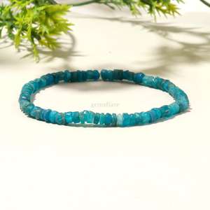 AAA Neon Apatite <b>Bracelet</b> Handmade Healing Crystal Stretch <b>Bracelet</b> Dainty Apatite Beaded Gemstone <b>Bracelet</b> Wholesale Jewelry - Product Image 2