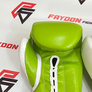 High Quality Genuine Cowhide Leather Non-Slip Hand Grips <b>Moisture</b> Wicking Customized Boxing Sparring <b>Gloves</b> Laced for Kickboxing - Product Image 2