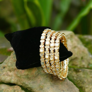 Gold Plated Crystal Stone <b>Bangles</b> <b>Set</b> - Product Image 3