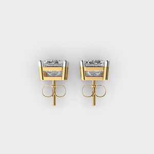 IGI Certified Lab Grown <b>Emerald</b> Cut Diamond <b>Stud</b> Earrings 14K Yellow / White / Rose Gold Solitaire Diamond Earrings - Product Image 4