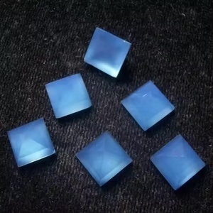 10mm naturel bleu calcédoine facettes forme carrée superbe qualité semi-précieuse pierre précieuse en vrac du fabricant fournisseur régulier - Product Image 1