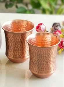 Luxury finish copper drinking glasses polished metal tumblers for water juice cocktail serving durable reusable kitchen <b>bar</b> drin - Product Image 6