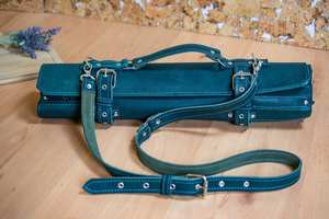 Estuche para Cuchillos de Chef de Cuero Genuino Negro, Estilo Clásico Moderno, Ligero y Portátil, Bolsa de Viaje LKR-0279 - Product Image 5