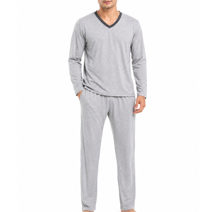 Pigiama da Uomo Invernale Casual in Raso, Set Due Pezzi, Abbigliamento Morbido per Casa e Relax, Pantaloni con Polsini Elastici, Comodo per la Notte - Product Image 1