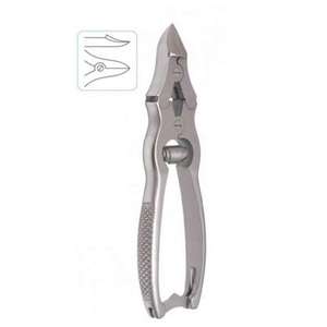 Professional Double-Action Podiatry Toenail Nipper, Double Action Nail Clipper Curved Barrel Spring 15 cm <b>by</b> Life Care Instr. - Product Image 1